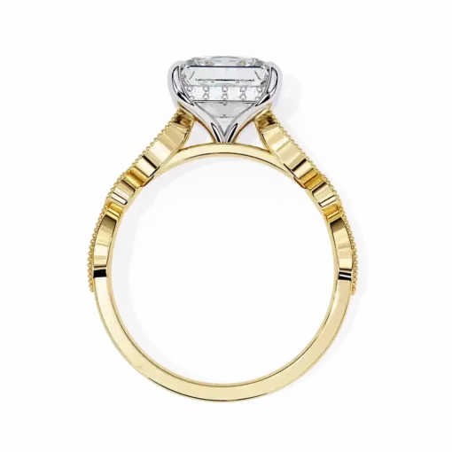 Princess Unique 0.322 Carat Diamond Solid Gold Engagement Ring