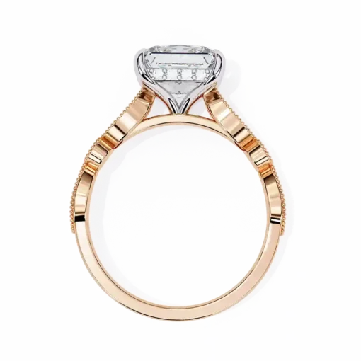 Princess Unique 0.322 Carat Diamond Solid Gold Engagement Ring - Image 2