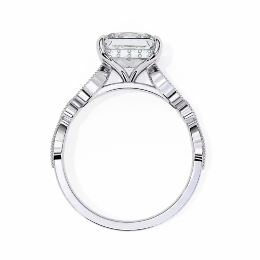 Princess Unique 0.322 Carat Diamond Solid Gold Engagement Ring - Image 3