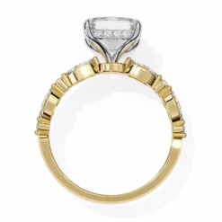 Princess Unique 0.98 Carat Diamond Solid Gold Engagement Ring