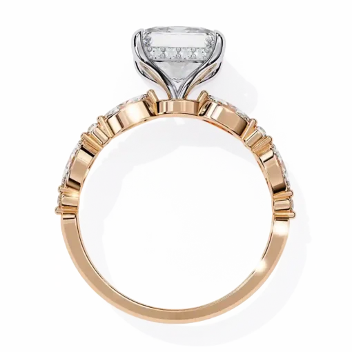 Princess Unique 0.98 Carat Diamond Solid Gold Engagement Ring - Image 4
