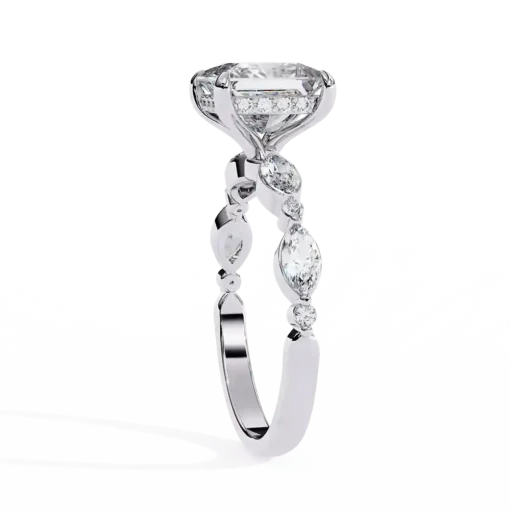 Princess Unique 0.98 Carat Diamond Solid Gold Engagement Ring - Image 7