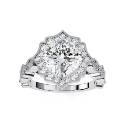 Cushion Unique 0.48 Carat Diamond Solid Gold Engagement Ring