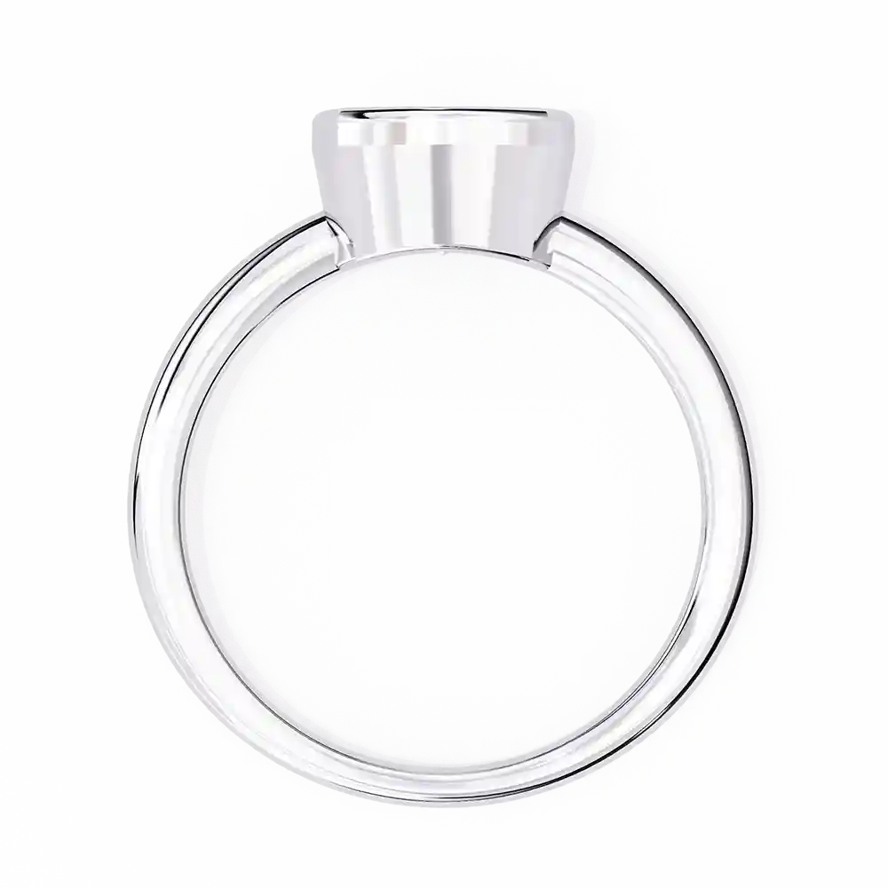 Cushion Bezel Diamond Solid Gold Engagement Ring - Image 5