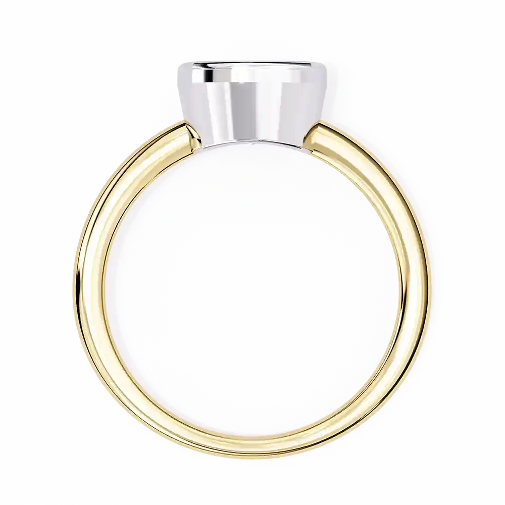 Cushion Bezel Diamond Solid Gold Engagement Ring - Image 7