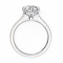 Cushion Diamond Bands 0.219 Carat Diamond Solid Gold Engagement Ring