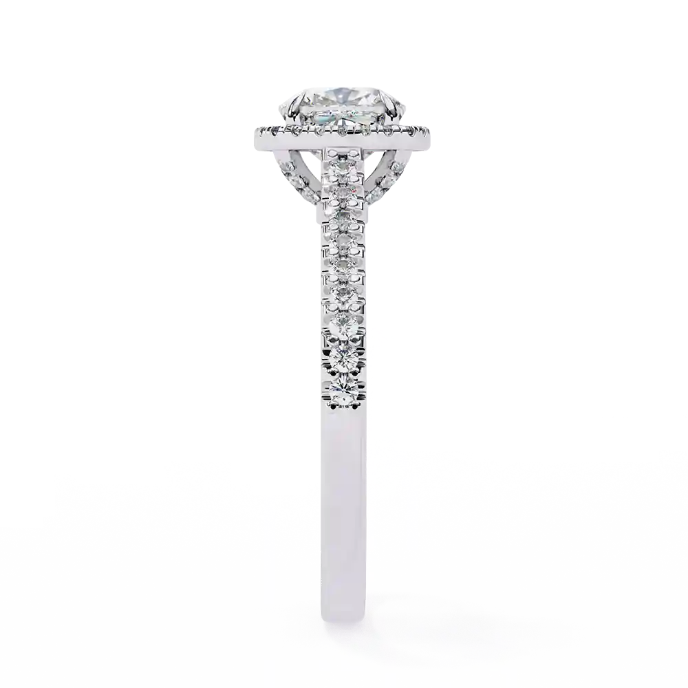 Cushion Hidden Halo 0.329 Carat Diamond Solid Gold Engagement Ring - Image 10