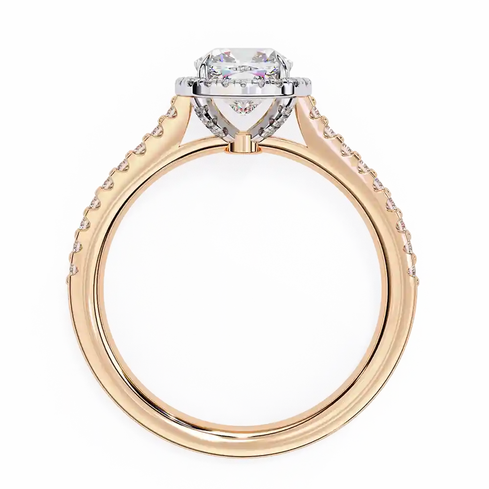 Cushion Hidden Halo 0.329 Carat Diamond Solid Gold Engagement Ring - Image 6