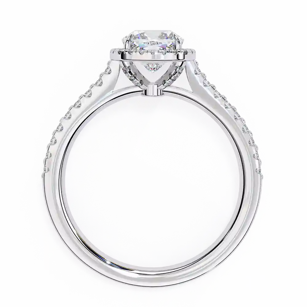 Cushion Hidden Halo 0.329 Carat Diamond Solid Gold Engagement Ring - Image 7