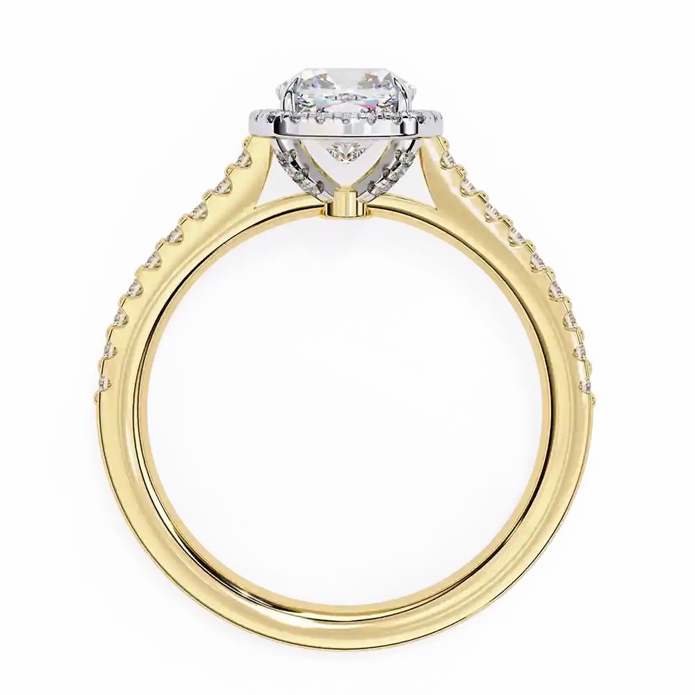 Cushion Hidden Halo 0.329 Carat Diamond Solid Gold Engagement Ring - Image 8