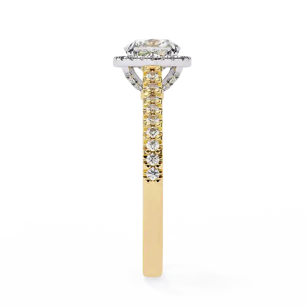 Cushion Hidden Halo 0.329 Carat Diamond Solid Gold Engagement Ring - Image 9