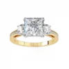 Princess Three Stone 0.66 Carat Diamond Solid Gold Engagement Ring