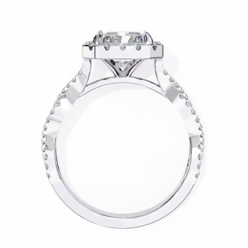 Radiant Unique 0.42 Carat Diamond Solid Gold Engagement Ring - Image 2