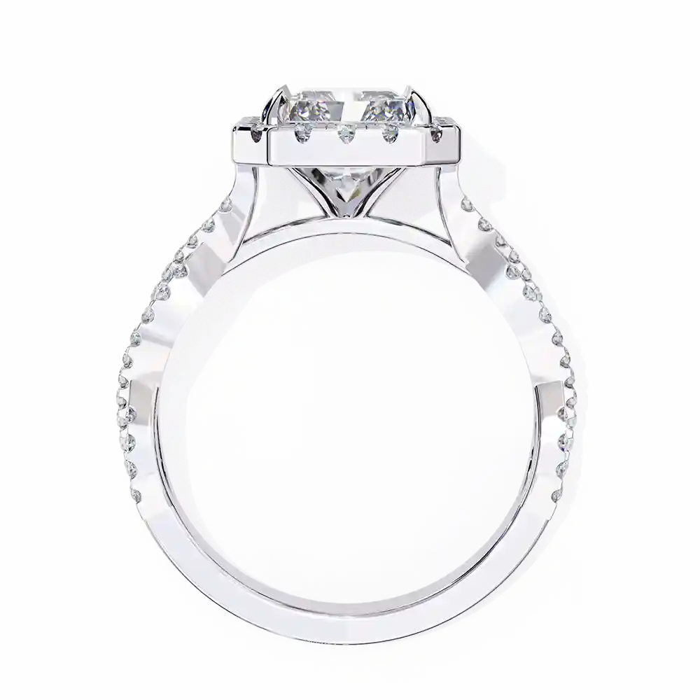 Radiant Unique 0.42 Carat Diamond Solid Gold Engagement Ring - Image 2