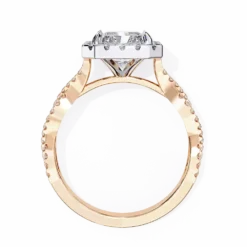 Radiant Unique 0.42 Carat Diamond Solid Gold Engagement Ring