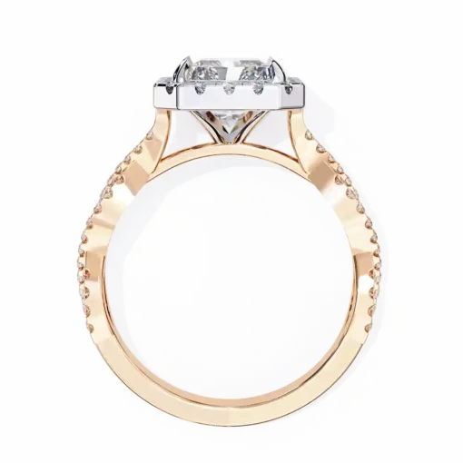 Radiant Unique 0.42 Carat Diamond Solid Gold Engagement Ring