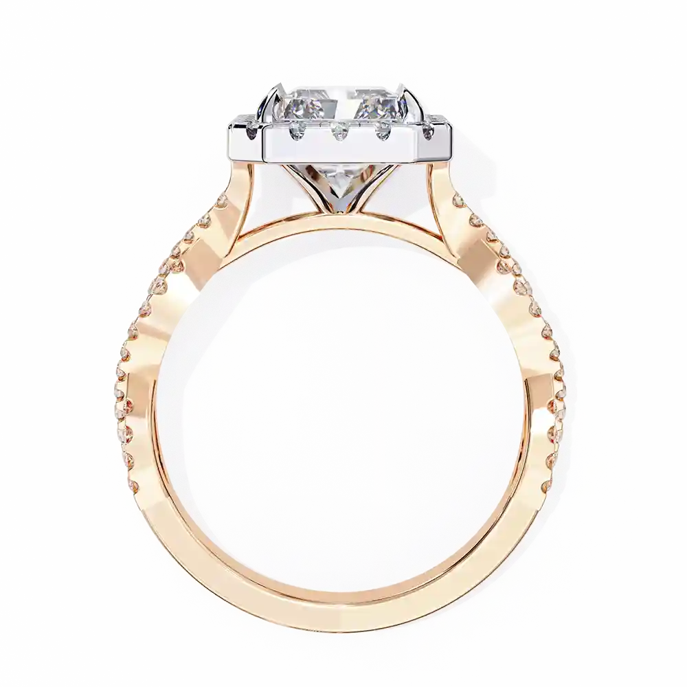 Radiant Unique 0.42 Carat Diamond Solid Gold Engagement Ring