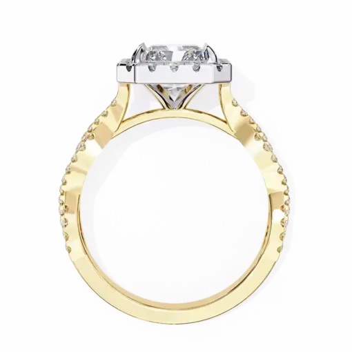Radiant Unique 0.42 Carat Diamond Solid Gold Engagement Ring - Image 3