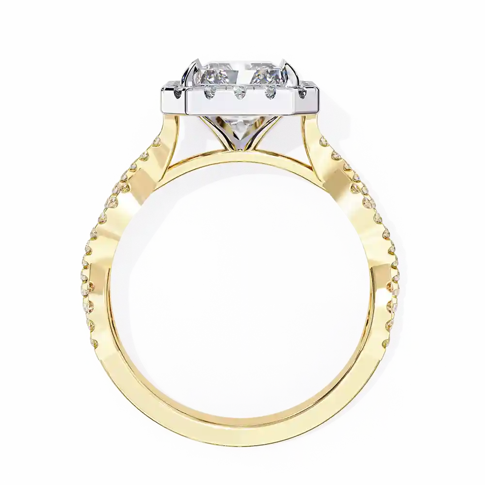 Radiant Unique 0.42 Carat Diamond Solid Gold Engagement Ring - Image 3