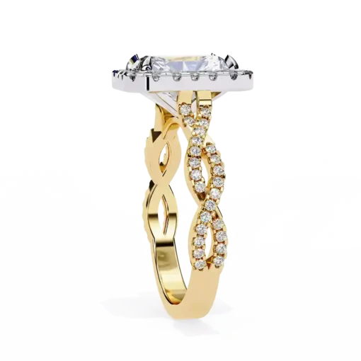 Radiant Unique 0.42 Carat Diamond Solid Gold Engagement Ring - Image 4