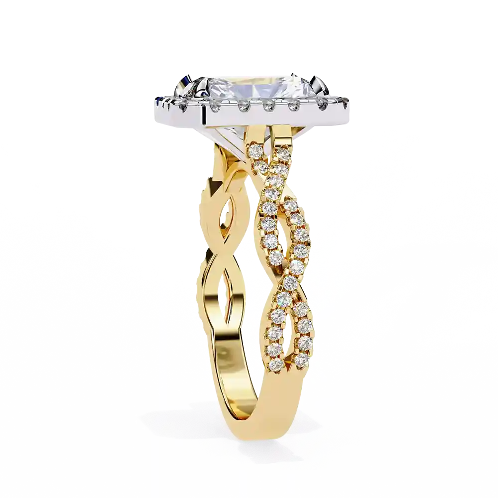 Radiant Unique 0.42 Carat Diamond Solid Gold Engagement Ring - Image 4