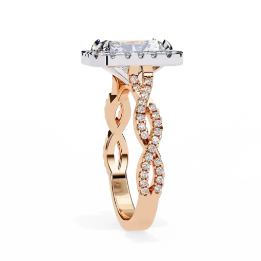 Radiant Unique 0.42 Carat Diamond Solid Gold Engagement Ring - Image 5