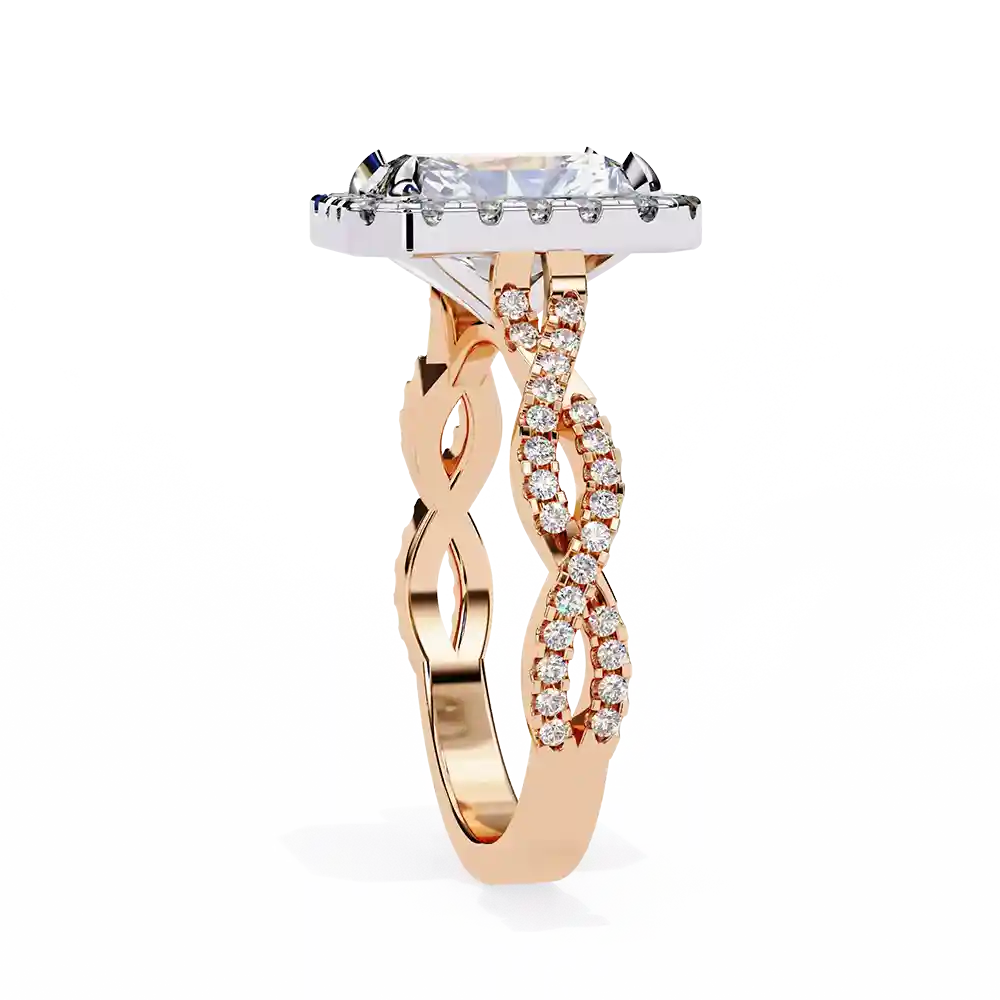 Radiant Unique 0.42 Carat Diamond Solid Gold Engagement Ring - Image 5
