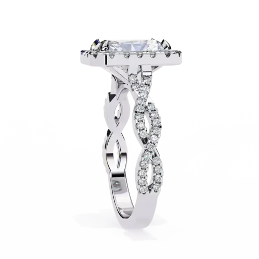 Radiant Unique 0.42 Carat Diamond Solid Gold Engagement Ring - Image 6
