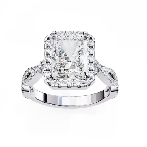 Radiant Unique 0.42 Carat Diamond Solid Gold Engagement Ring - Image 7