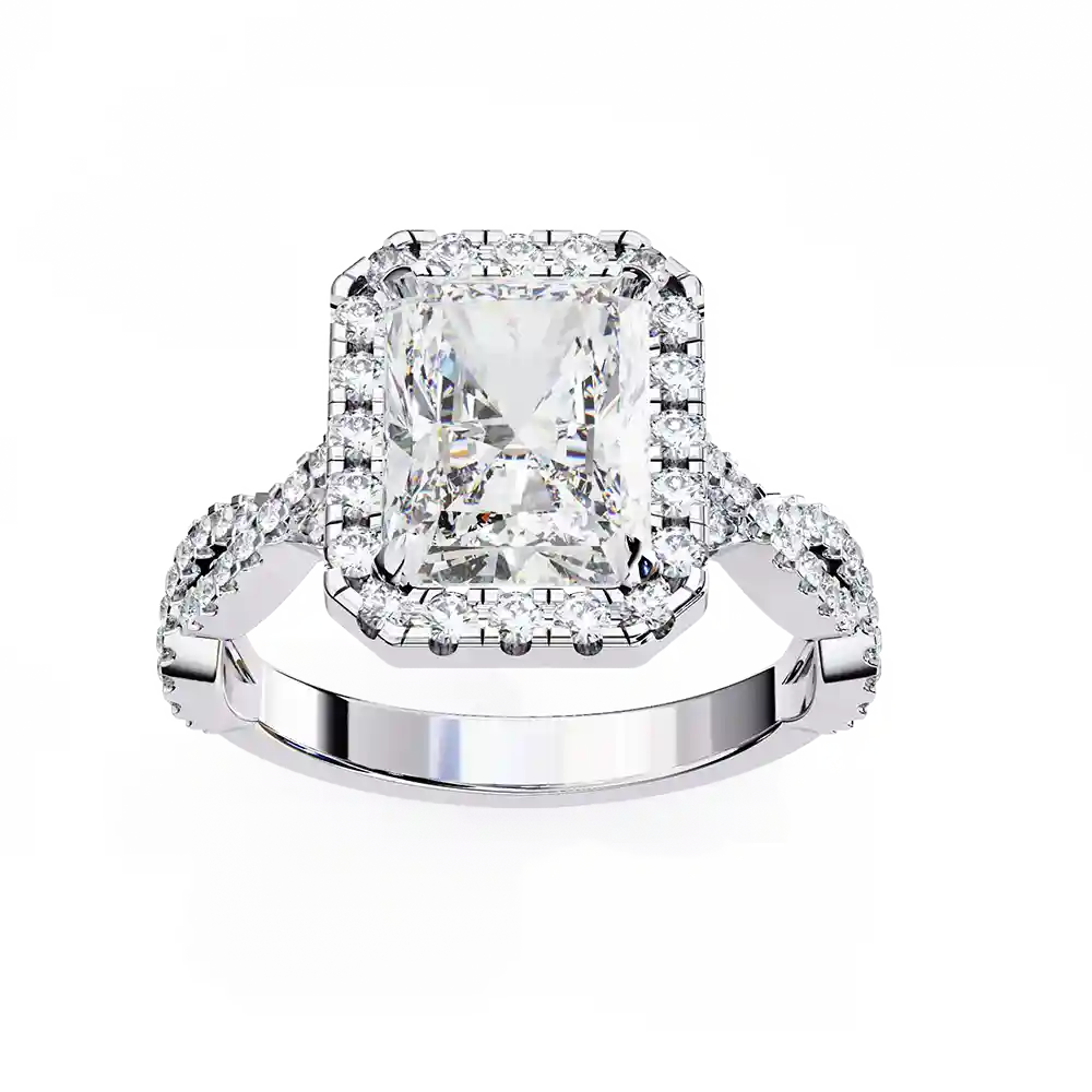 Radiant Unique 0.42 Carat Diamond Solid Gold Engagement Ring - Image 7