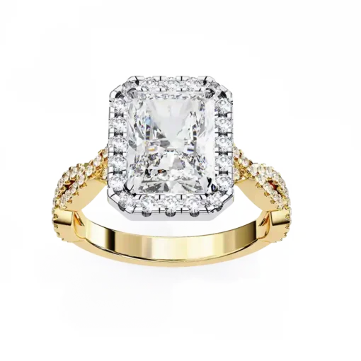 Radiant Unique 0.42 Carat Diamond Solid Gold Engagement Ring - Image 8