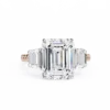Emerald Three Stone 1.49 Carat Diamond Solid Gold Engagement Ring