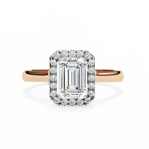 Radiant Halo 0.281 Carat Diamond Solid Gold Engagement Ring - Image 2