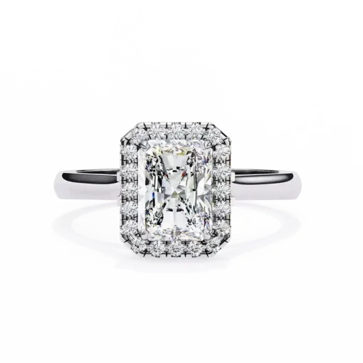 Radiant Halo 0.281 Carat Diamond Solid Gold Engagement Ring - Image 2