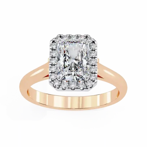 Radiant Halo 0.281 Carat Diamond Solid Gold Engagement Ring - Image 10