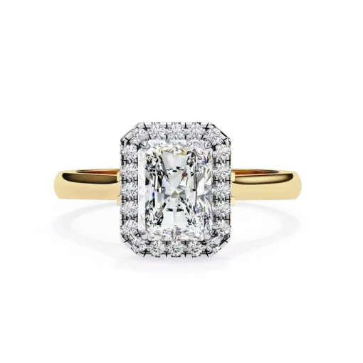 Radiant Halo 0.281 Carat Diamond Solid Gold Engagement Ring