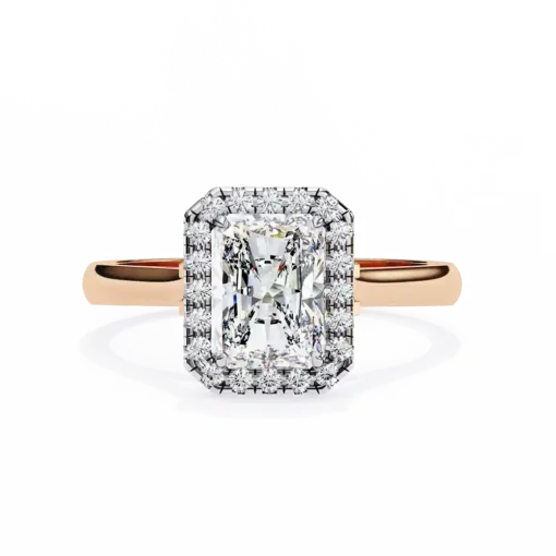 Radiant Halo 0.281 Carat Diamond Solid Gold Engagement Ring - Image 3