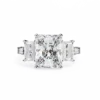 Radiant Three Stone 1.7 Carat Diamond Solid Gold Engagement Ring