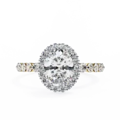 Oval Diamond Bands 0.58 Carat Diamond Solid Gold Engagement Ring
