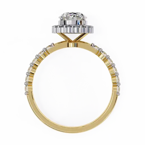 Oval Diamond Bands 0.58 Carat Diamond Solid Gold Engagement Ring - Image 4