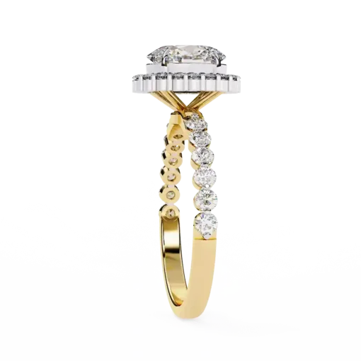 Oval Diamond Bands 0.58 Carat Diamond Solid Gold Engagement Ring - Image 7