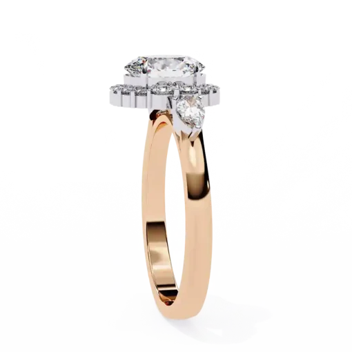 Oval Halo 0.46 Carat Diamond Solid Gold Engagement Ring - Image 4