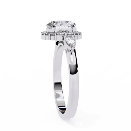 Oval Halo 0.46 Carat Diamond Solid Gold Engagement Ring - Image 5