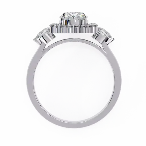Oval Halo 0.46 Carat Diamond Solid Gold Engagement Ring - Image 8