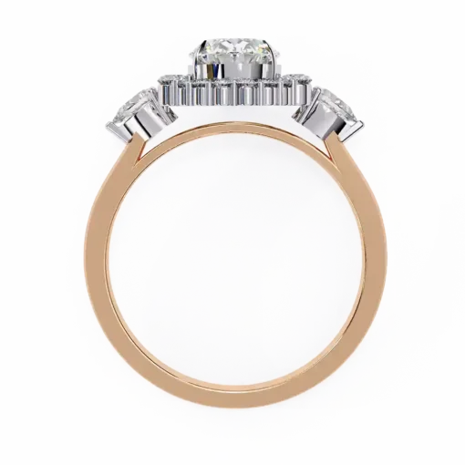 Oval Halo 0.46 Carat Diamond Solid Gold Engagement Ring - Image 9