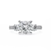 Princess Three Stone 0.66 Carat Diamond Solid Gold Engagement Ring