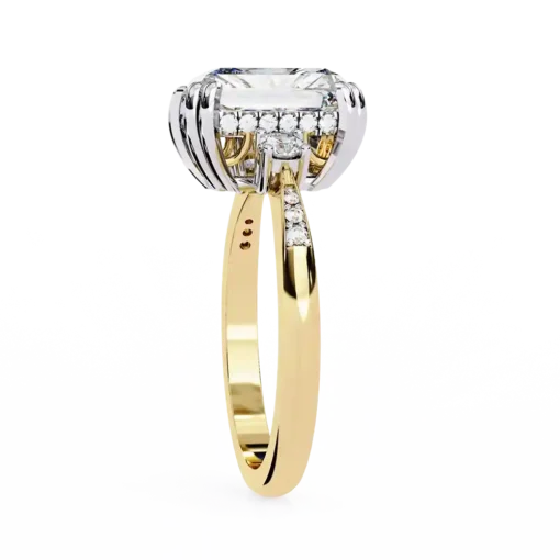 Radiant Three Stone 0.288 Carat Diamond Solid Gold Engagement Ring - Image 8