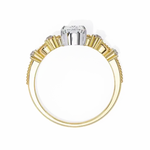 Pear Unique 0.1 Carat Diamond Solid Gold Engagement Ring - Image 5