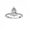 Pear Diamond Bands 0.333 Carat Diamond Solid Gold Engagement Ring
