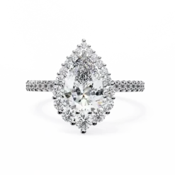 Pear Diamond Bands 0.563 Carat Diamond Solid Gold Engagement Ring